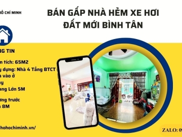 Bán Nhà Hẻm Xe Hơi Đất Mới Bình Tân, Nhà 4 Tầng, Ngang Lớn Bề Thế